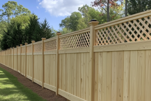 wooden trellis fence designs for gardens and landscaping